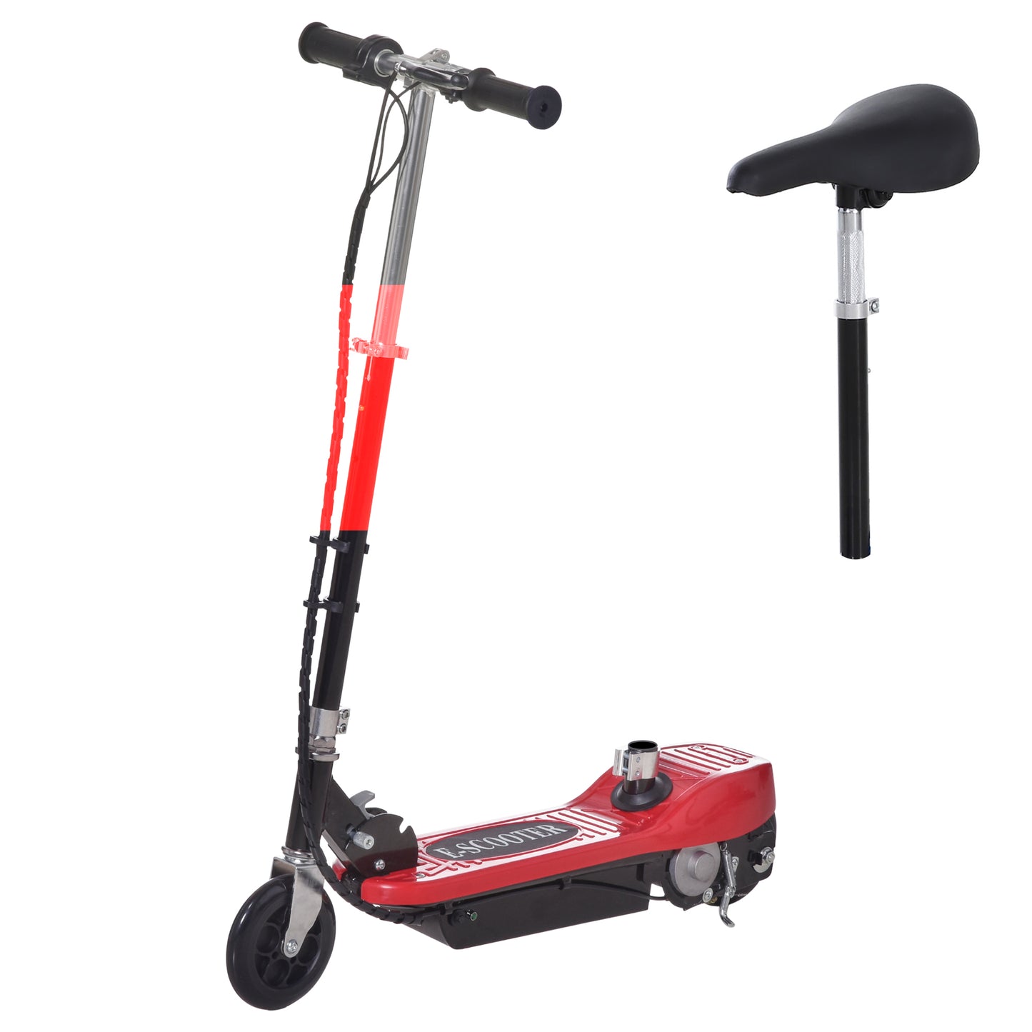 Powered Powered Scooter Ride-On, with Brakes, Adjustable Seat, Adjustable Handlebars, Red
