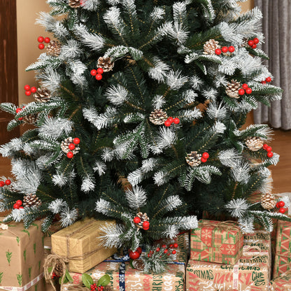 6FT Artificial Snow Dipped Christmas Tree Xmas Pencil Tree Holiday Home Party Decoration