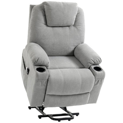 Power Lift Recliner Chair with Pocket Spring, Electric Lift Chair with Wide Backrest, Light Grey