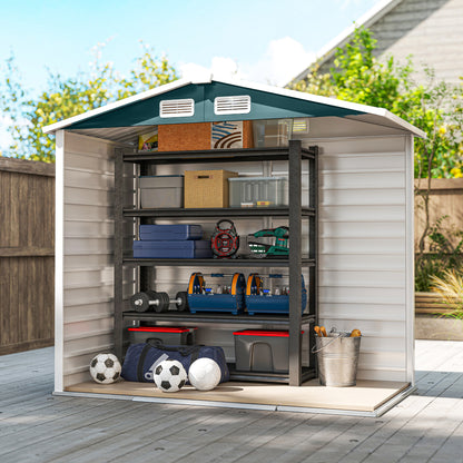 7 x 4ft Garden Shed, Easy to Assemble, Upgraded Galvanised Steel Frame with Foundation Kit, Double Doors with Lock