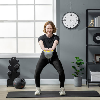 Kettlebell, 4kg Kettle Bells with Handle for Home Gym Weight Lifting and Strength Training, Yellow and Grey