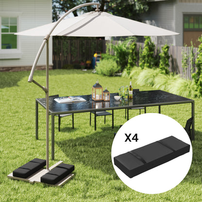 Parasol Weights Set of 4, Parasol Base Weights Bags, 25kg Fillable Sandbag Weights with Handles