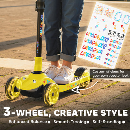 Three-Wheel Foldable Electric Scooter for Kids Aged 6-10 Years, Yellow