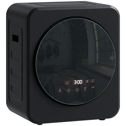 Vented Tumble Dryer, 4 kg Front Tumble Dryer with Stainless Steel Tub, 800W Compact Freestanding Black