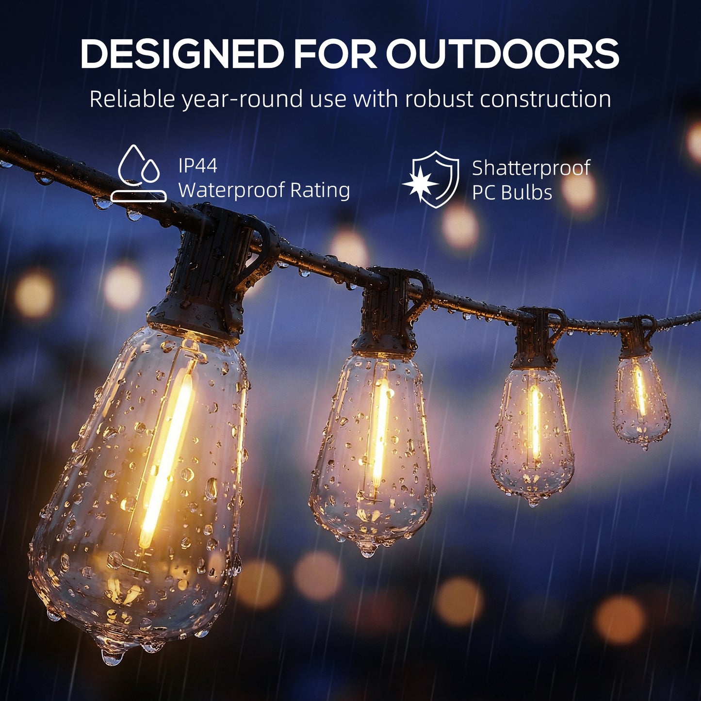 Curtain Lights Connectable Fairy Curtain Lights Plug-in IP44 Waterproof/18 m/Warm White