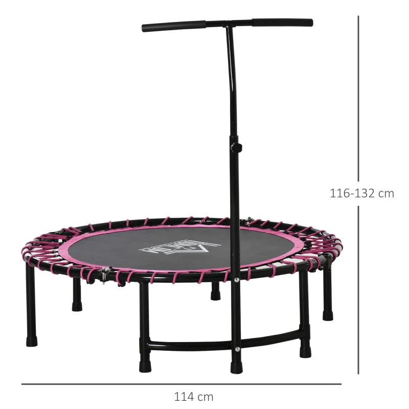 45" Round Mini Exercise Trampoline Rebounder with Adjustable Handlebar