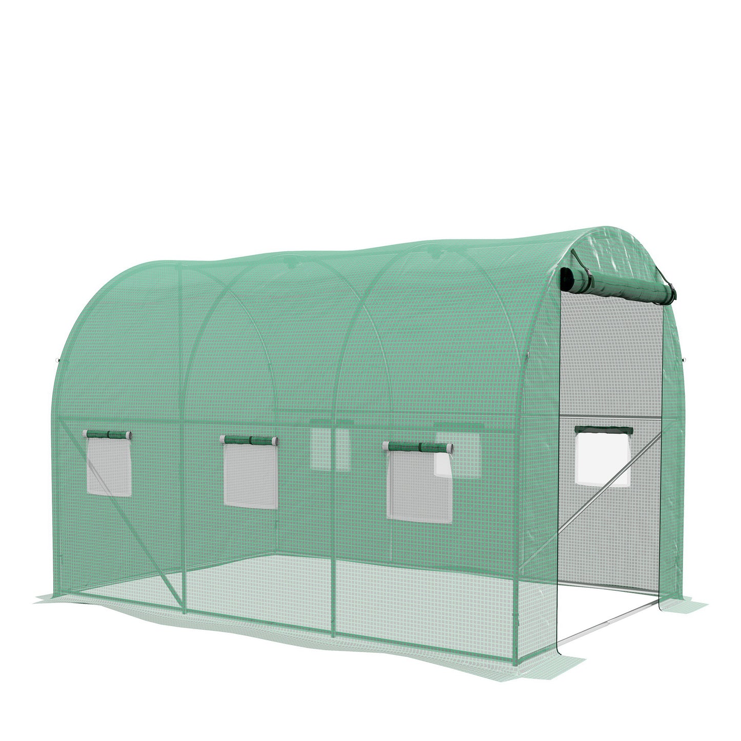 Sprinkler System Polytunnel Greenhouse, 3 x 2m, Green