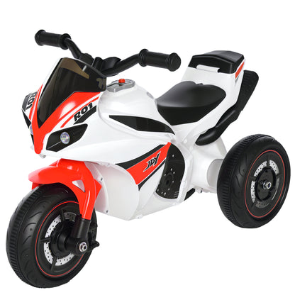 Kids Ride-On Police Bike 3-Wheel Vehicle w/ Music Lights Seat Handlebars Toddler NO POWER Child Learning Fun Development 18-3