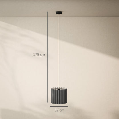 Linen Pendant Light, Bedside Ceiling Lamps with E27 Bulb, Modern Hanging Lights for Living Room, Bedroom, Kitchen, Hallway