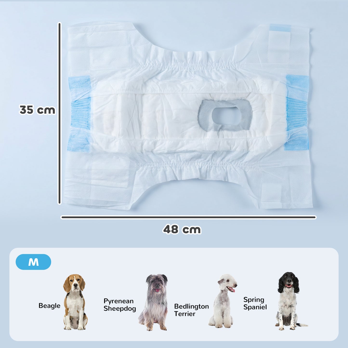 Disposable Dog Diapers Female for M Dogs Incontinence or Excitable Urination and Training 48 Count