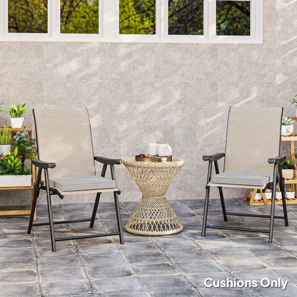 Set of Two 45 x 45cm Garden Seat Cushions - Light Grey