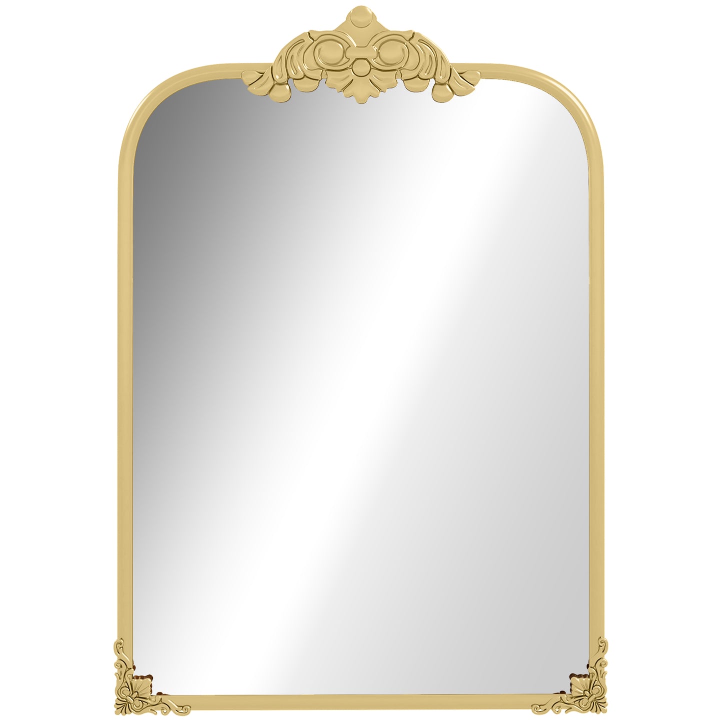 Wall Mirror, Decorative Baroque Mirror with Metal Frame, for Bedroom and Living Room, 60 x 87 cm, Gold Tone