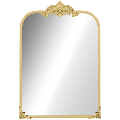 Wall Mirror, Decorative Baroque Mirror with Metal Frame, for Bedroom and Living Room, 60 x 87 cm, Gold Tone