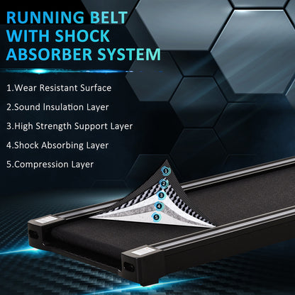 Folding Treadmill, 1.85HP Installation-Free Walking Jogging Running Machine