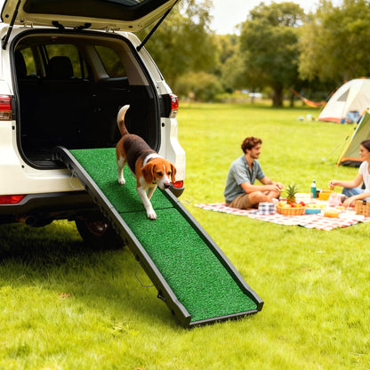 Foldable Dog Ramp with Artificial Anti-slip Surface, Portable & Lightweight, for Cars, Home, 155 x 38.5 x 15.5 cm