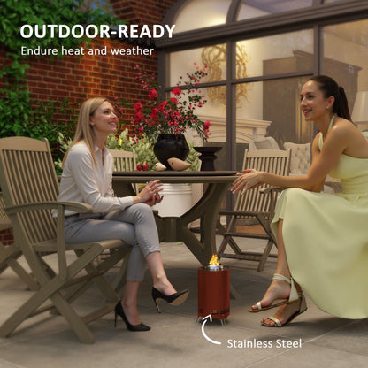Smokeless Fire Pit, 16 x 16 cm Stainless Steel Portable Wood Burning Firepit with Poker