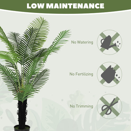 175cm Artificial Areca Palm Tree with 16 PE Leaves, Decorative Artificial Plant with Plastic Pot and Flocked Soil