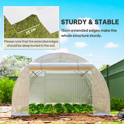 4 x 3 x 2m Polytunnel Greenhouse Replacement Cover ONLY Winter Garden Plant PE Cover for Tunnel Walk-in Greenhouse with Roll