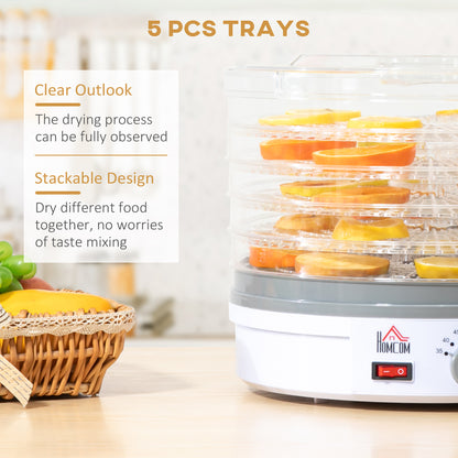5 Tier Food Dehydrator, 245W Food Dryer Machine with Adjustable Temperature Control for Drying Fruit, Meat, Vegetable