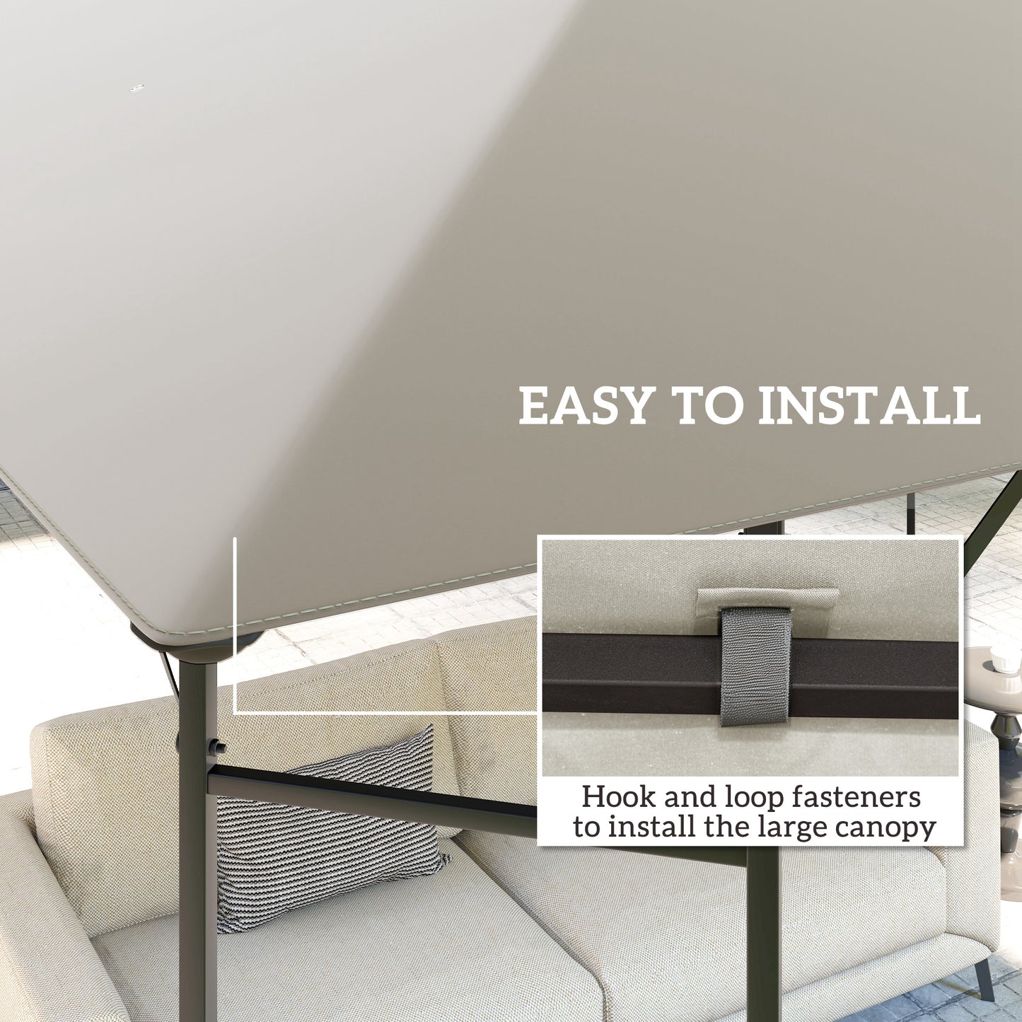 3 x 3(m) Gazebo Canopy Replacement, for 01-0867 - Light Grey
