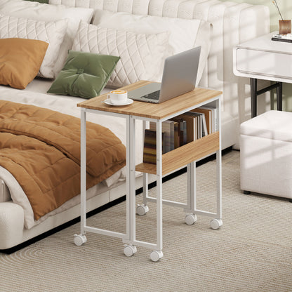 63 cm Drop Leaf Writing Work Desk - Natural Wood Finish