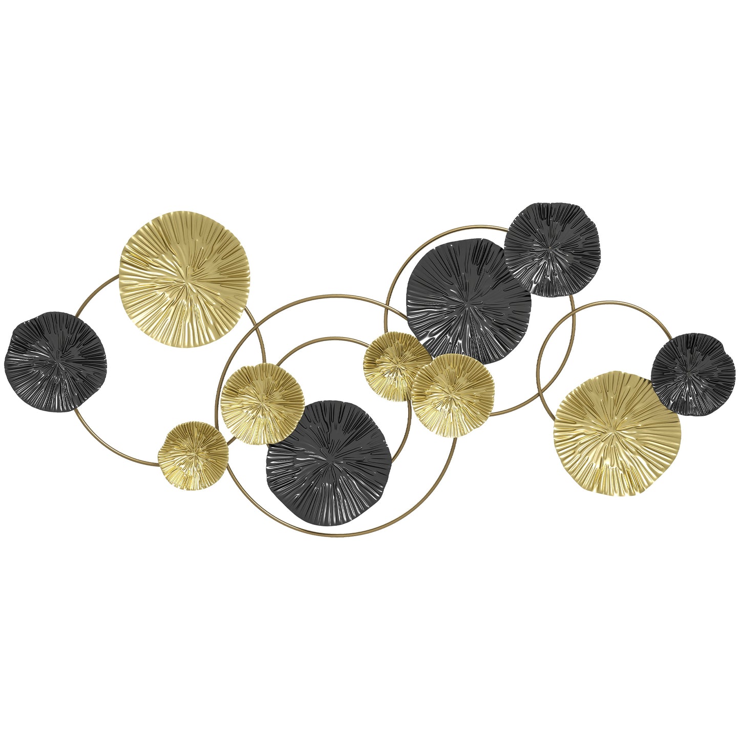Metal Wall Art, Modern Hanging Wall Decor with Multi-Disc Design for Living Room