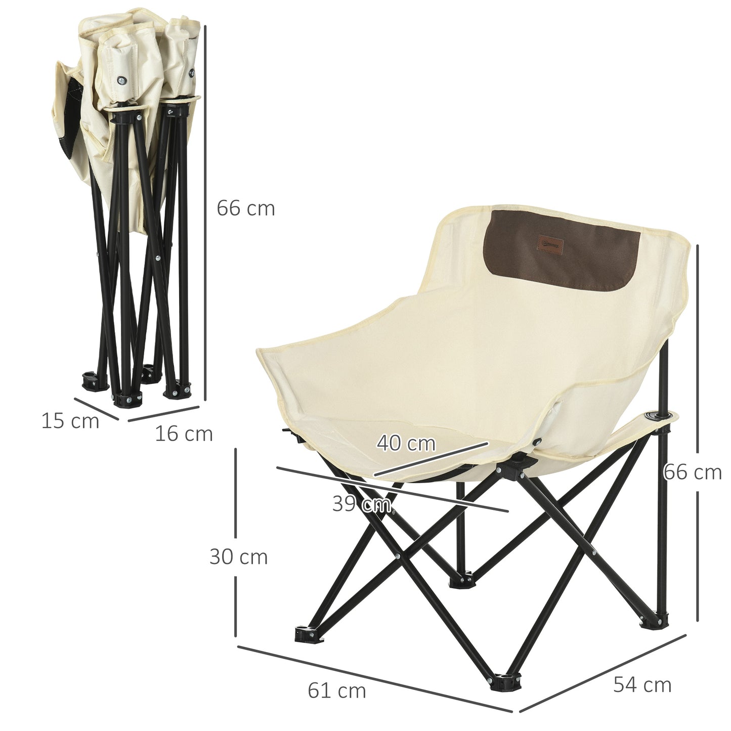 Camping Chair, Lightweight Folding Chair with Carrying Bag and Storage Pocket, for Festivals, Fishing, Beach and Hiking