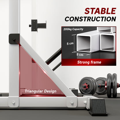 Weights Bar Barbell Rack Squat Stand Adjustable Portable Weight Lifting Max Load 200kg