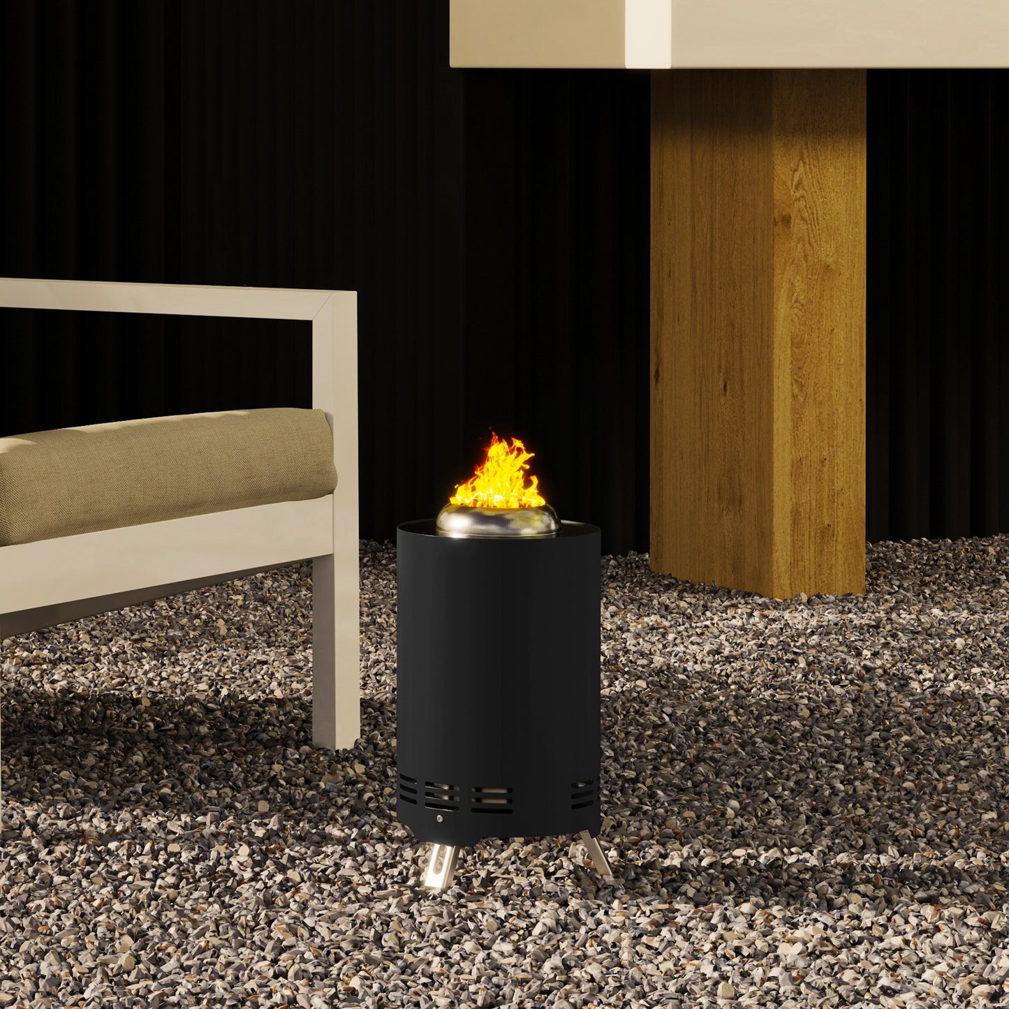 Smokeless Fire Pit, 16 x 16 cm Stainless Steel Portable Wood Burning Firepit with Poker