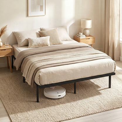 5ft King Bed Frame with Underbed Storage, Metal Platform Bed Frame with Steel Slat Support, No Box Spring Needed