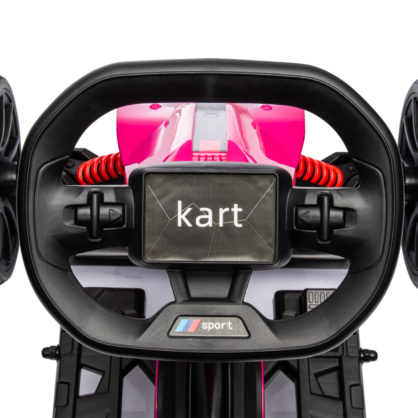 12V Electric Go-Kart for Kids, Ride-On Racing Go-Kart, with Forward and Reversing Functions, for Ages 3-8 Years - Pink