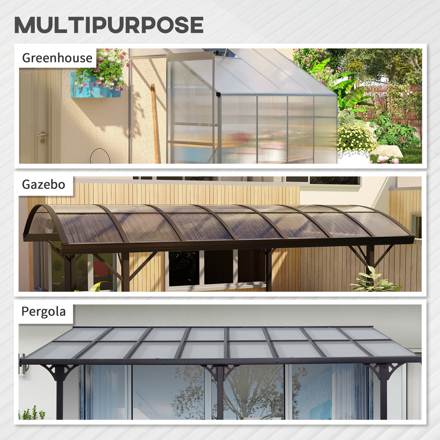 14 Pieces Polycarbonate Sheets, 121 x 61 x 0.4cm Twin-Wall Plastic Roofing Sheets, 10m² Replacement Greenhouse Panels