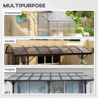 14 Pieces Polycarbonate Sheets, 121 x 61 x 0.4cm Twin-Wall Plastic Roofing Sheets, 10m² Replacement Greenhouse Panels