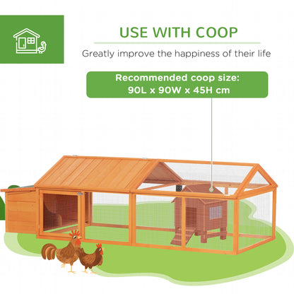 Wooden Chicken Coop with Nesting Box, Openable Roof, for 4-8 Chickens, Nature Wood