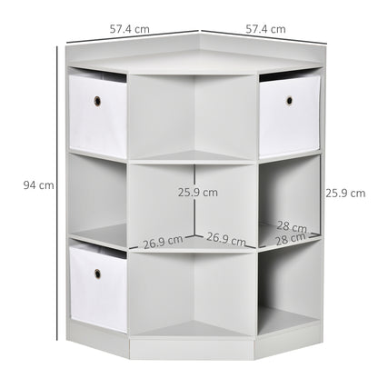 Kids Bookcase, 3 Tier Toy Organiser Storage Unit BookShelf with 3 Non-woven Fabric Drawers, Anti-tip Device, for Bedroom