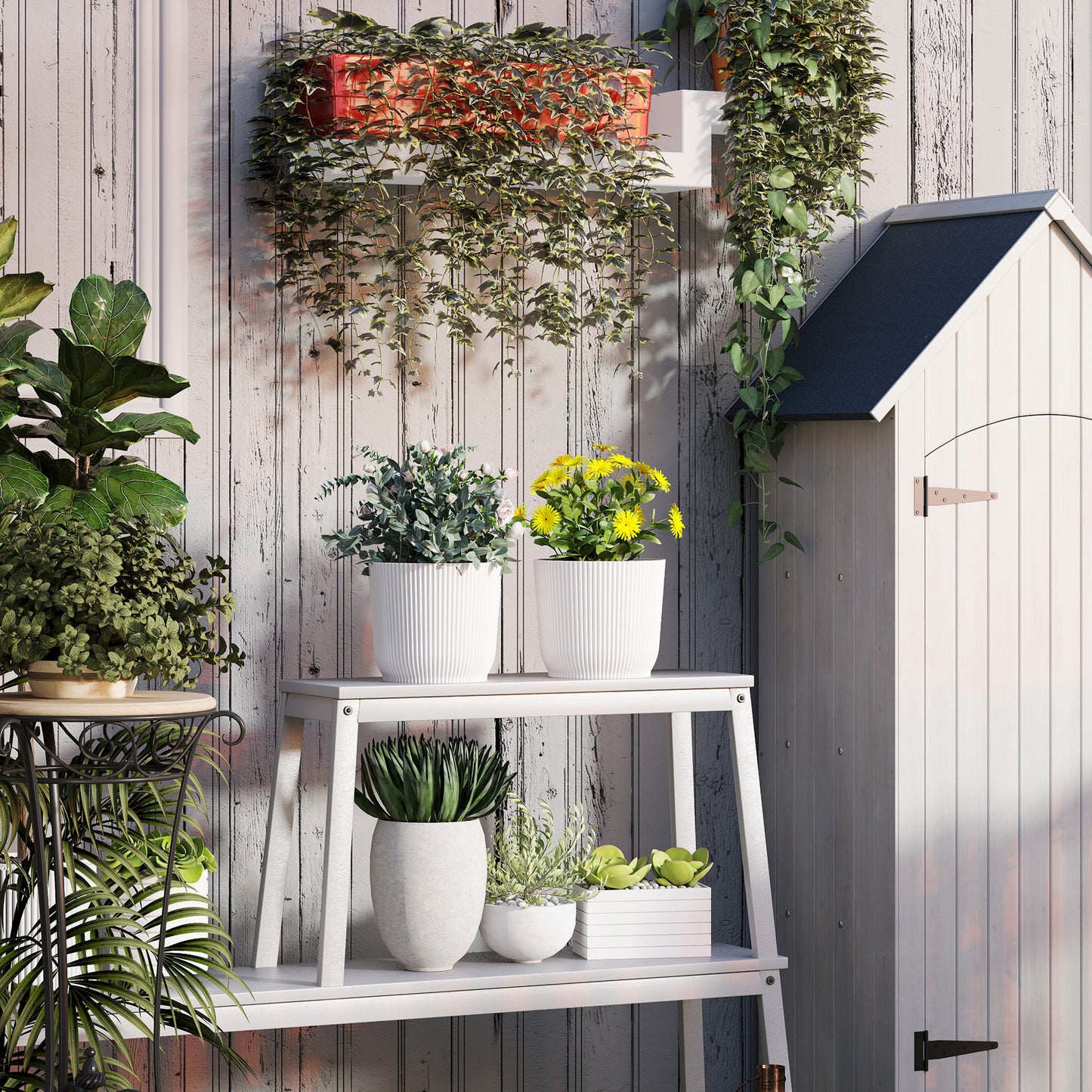 Set of Two Ф22cm Planters - White