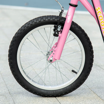 Kids Scooter, Teen Kick Scooter with Rubber Wheels, 16" Front Wheel, Height Adjustable Handlebar, Dual Brakes, Kick Stand