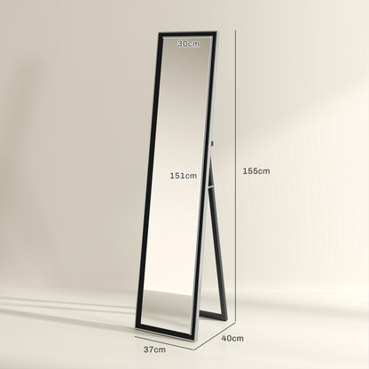 Glitter Frame Full-Length Mirror - Black