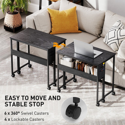 80 cm Drop Leaf Writing Work Desk - Black