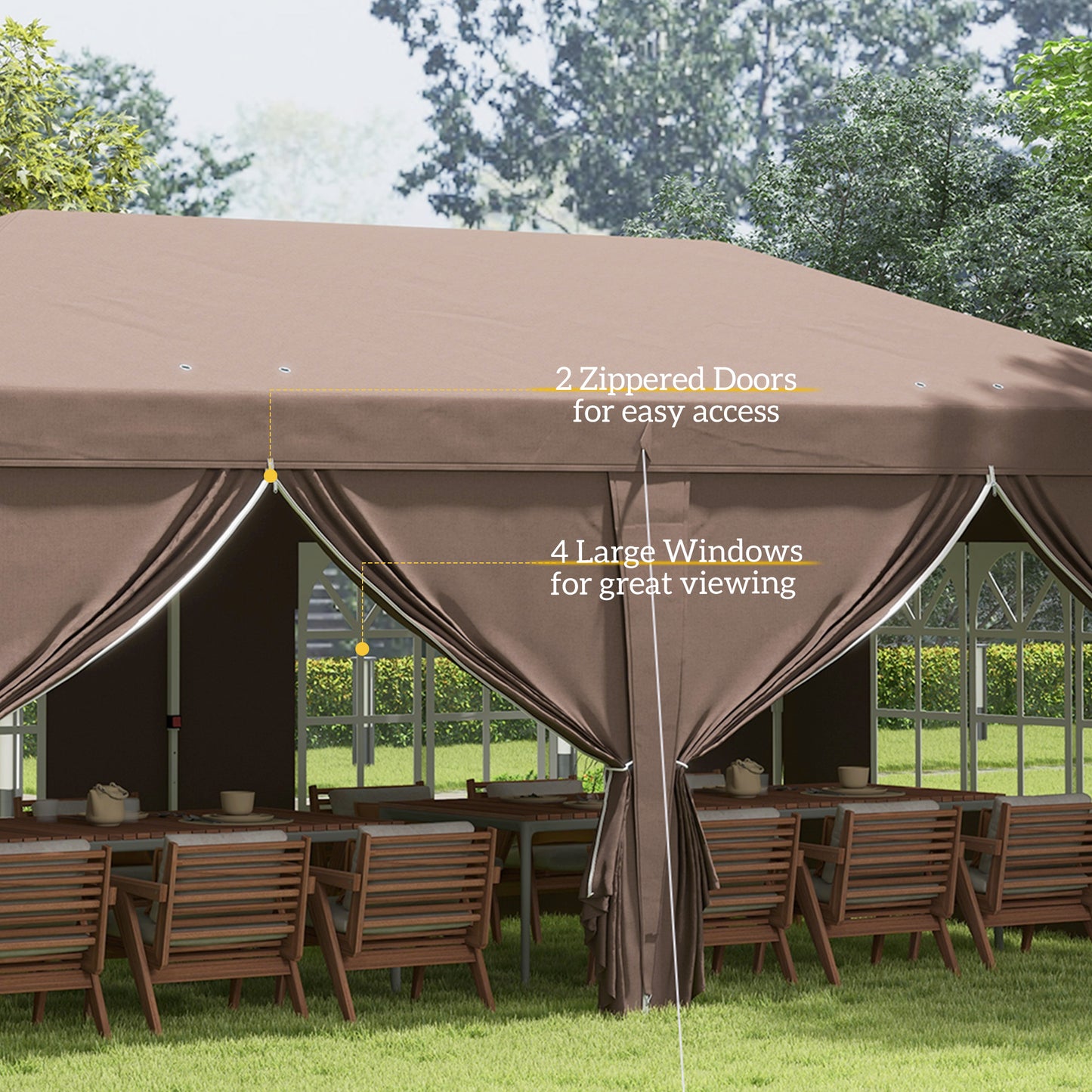 3 x 6 m Pop Up Gazebo with Sides and Windows, Height Adjustable Wedding Camping Party Tent Canopy Marquee with Storage Bag fo