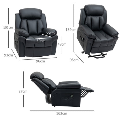 Power Lift Chair Recliner for Elderly, Electric Recliner Chair, Overstuffed Faux Leather Riser and Reclining Armchair