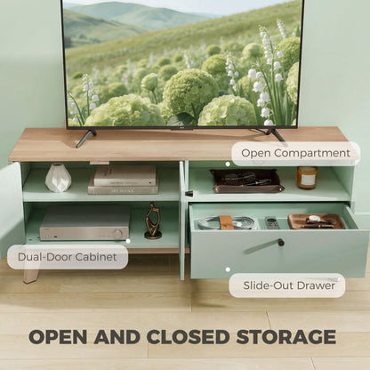 TV Stand Cabinet for Television up to 36 Inch, Modern TV Unit with 2 Doors, Entertainment Center with Adjustable Shelf