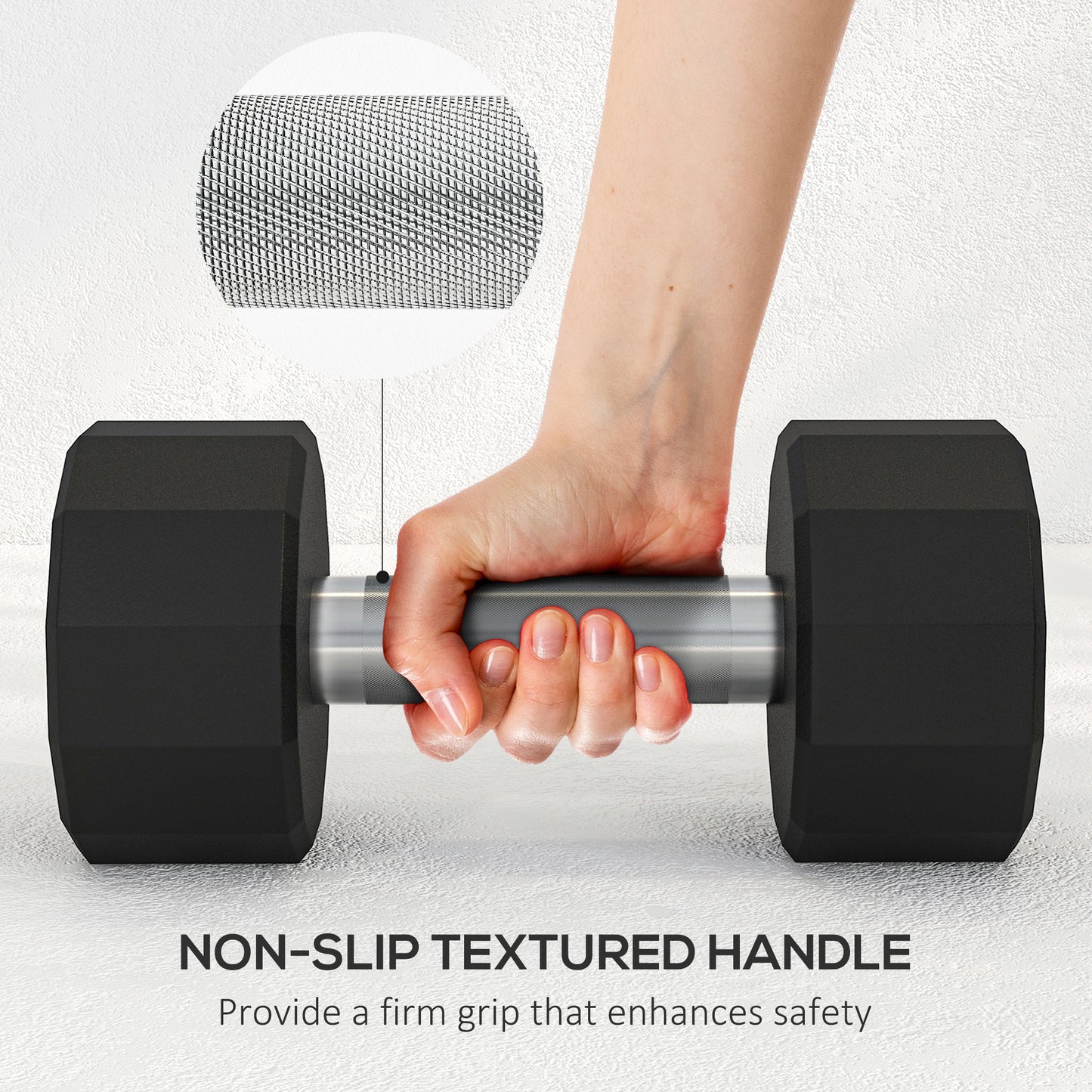 Dumbbells Weights Set with 12-Sided Shape and Non-Slip Grip for Men Women Home Gym Workout, 2 x 12kg