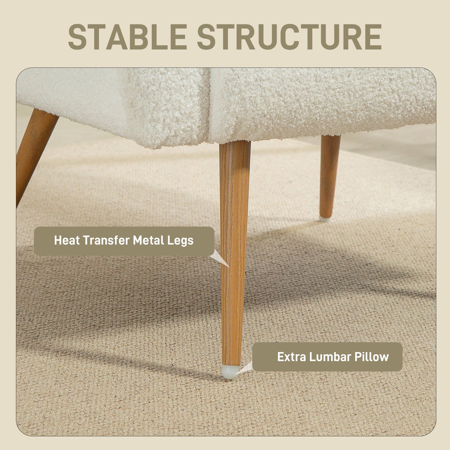 Teddy Fleece Accent Chair - Cream White