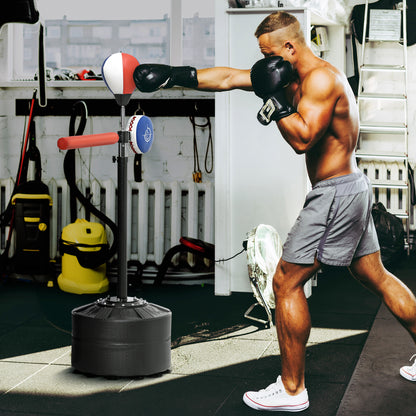 Adjustable Speed Bag, Boxing Bag, with Stand, Reflex Bar, Punching Pad, Multicoloured