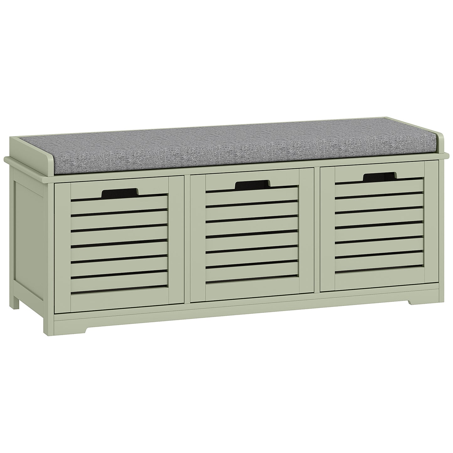 3-Drawer Shoe Storage Bench with 160kg Capacity & 3 fully pull-out drawers - Green