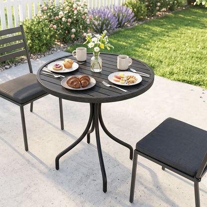 Φ66cm Galvanised Steel Garden Table - Grey