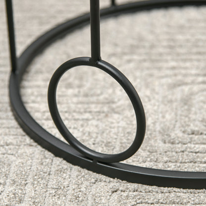 Nesting Round Coffee Table Set of 2 - Black