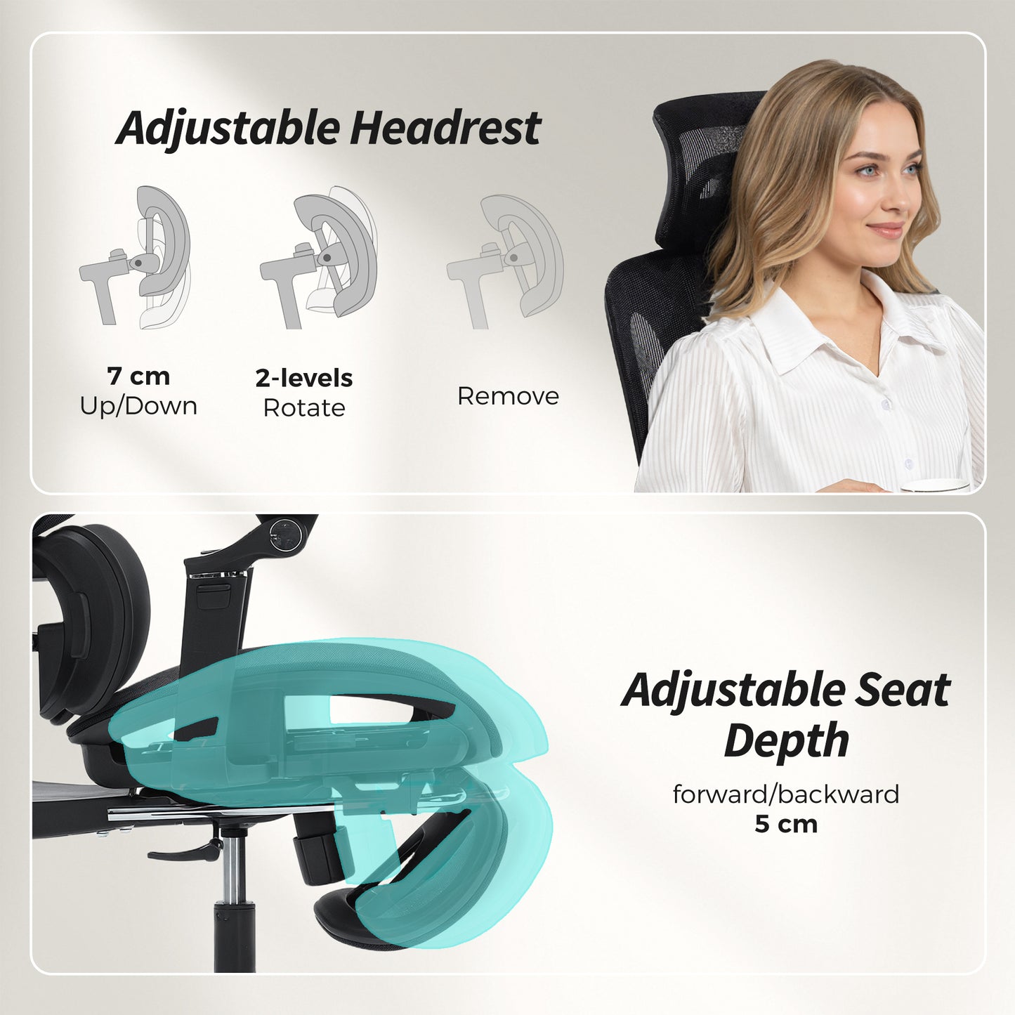 Ergonomic Office Chair, High Back Mesh Desk Chair, Black
