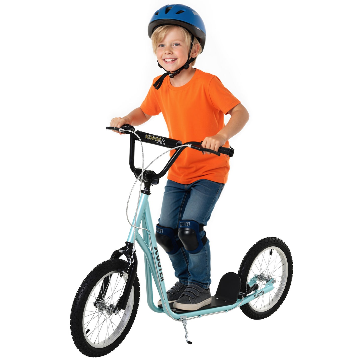Kick Scooters for Kids with Adjustable Height, Anti-Slip Deck, Dual Brakes, Rubber Tyres